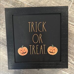 Black Trick or Treat Sign with Pumpkins